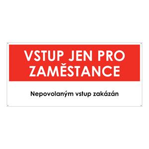 VSTUP PRO ZAMĚSTNANCE, plast 2 mm s dírkami 190x90 mm