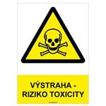 Výstraha! Riziko toxicity - bezpečnostná tabuľka, samolepka A4