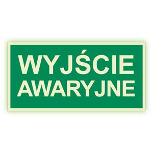 Wyjście awaryjne - fotoluminescencyjny znak, płyta PVC 1 mm 400X200 mm