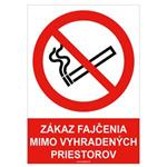 Zákaz fajčenia mimo vyhradených priestorov - bezpečnostná tabuľka , samolepka A5