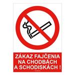 Zákaz fajčenia na chodbách a schodiskách,plast 1mm,148x210mm