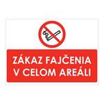 Zákaz fajčenia v celom areáli,plast 2mm,297x210mm