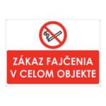 Zákaz fajčenia v celom objekte, plast 2mm s dierkami-297x210mm