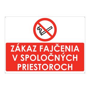 Zákaz fajčenia v spoločných priestoroch, plast 2mm s dierkami-210x148mm