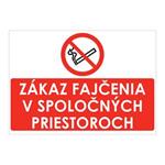 Zákaz fajčenia v spoločných priestoroch, samolepka 297x210mm