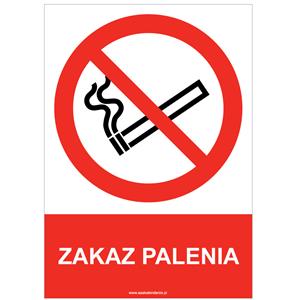 ZAKAZ PALENIA - znak BHP, naklejka A5