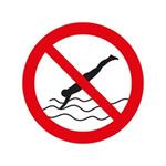 Zákaz skákanie do vody - SYMBOL, samolepka 100x100