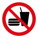 Zákaz vnášania jedla a pitia - SYMBOL, samolepka 100x100
