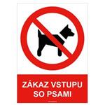 Zákaz vstupu so psami - bezpečnostná tabuľka , samolepka A5