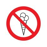 Zákaz vstupu so zmrzlinou - SYMBOL, samolepka 100x100