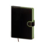 Zápisník Flip B6 linajkový - čierno/zelená