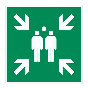 Zhromaždisko - bezpečnostná tabuľka, samolepka 300x300 mm